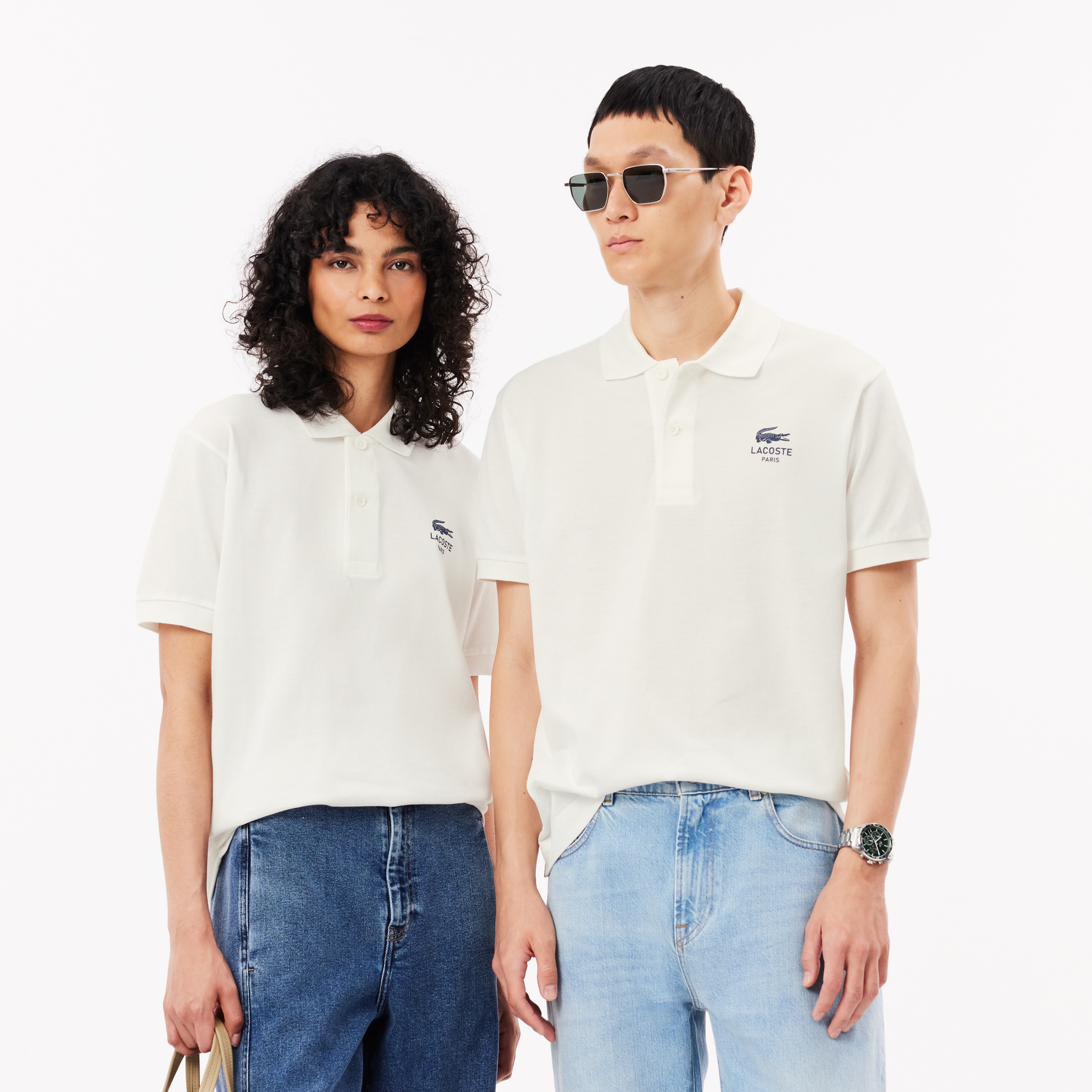 L.12.12 Unisex Classic Fit Beyaz Polo