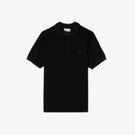 Erkek Regular Fit Kısa Kollu Polo Yaka Siyah Triko