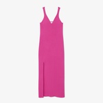 Kadın Kolsuz V Yaka Pembe Elbise