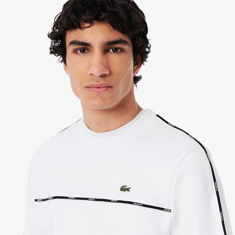 Erkek Classic Fit Beyaz Sweatshirt