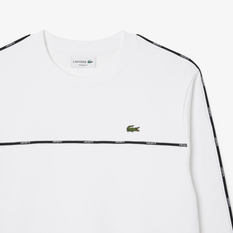 Erkek Classic Fit Beyaz Sweatshirt