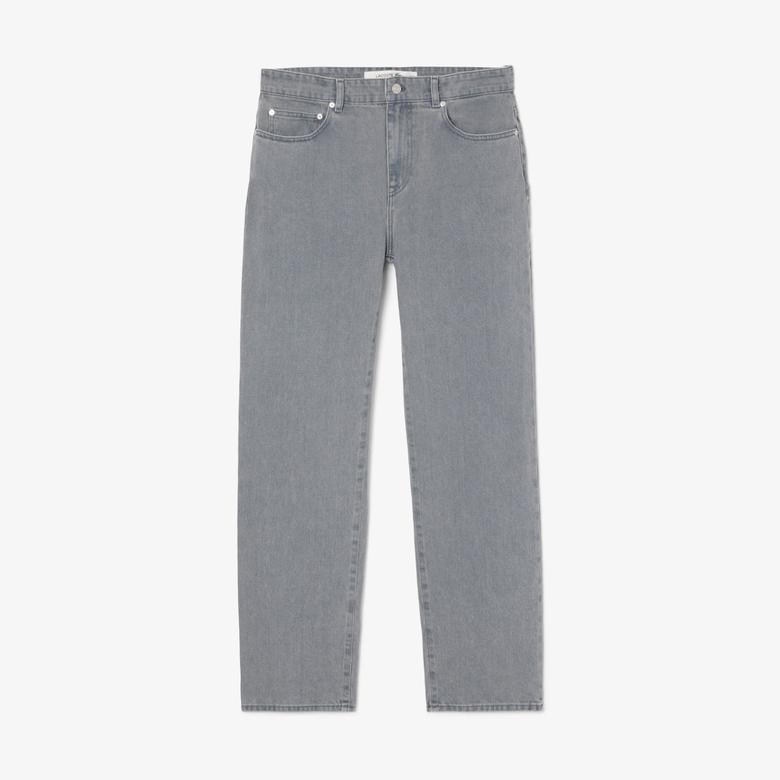 Erkek Straight Fit Gri Jean Pantolon