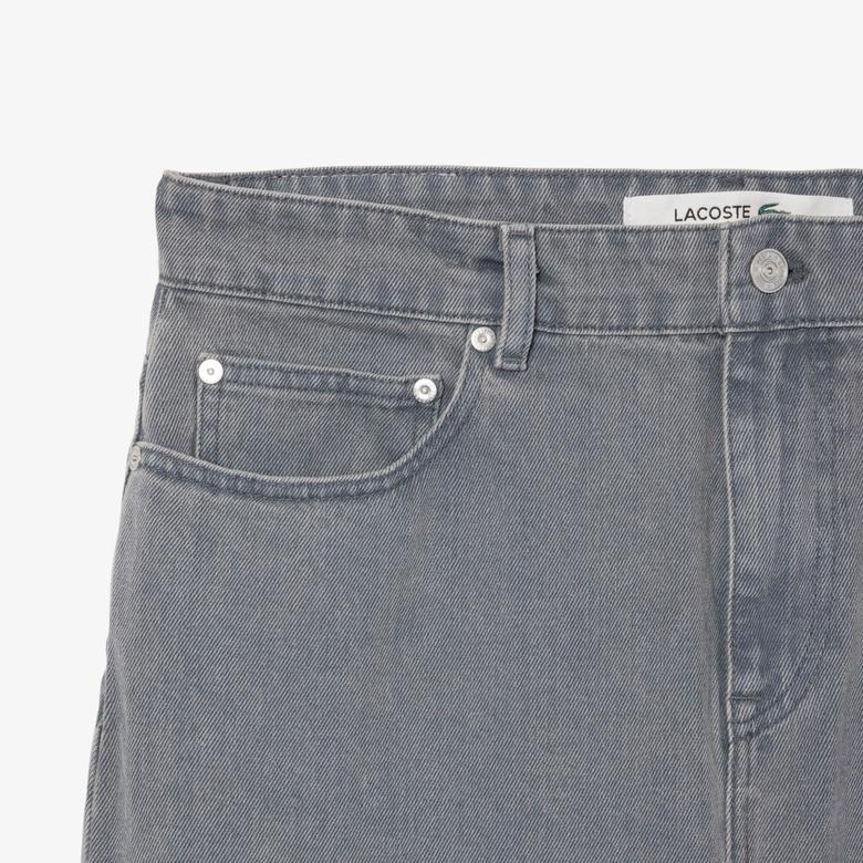 Erkek Straight Fit Gri Jean Pantolon