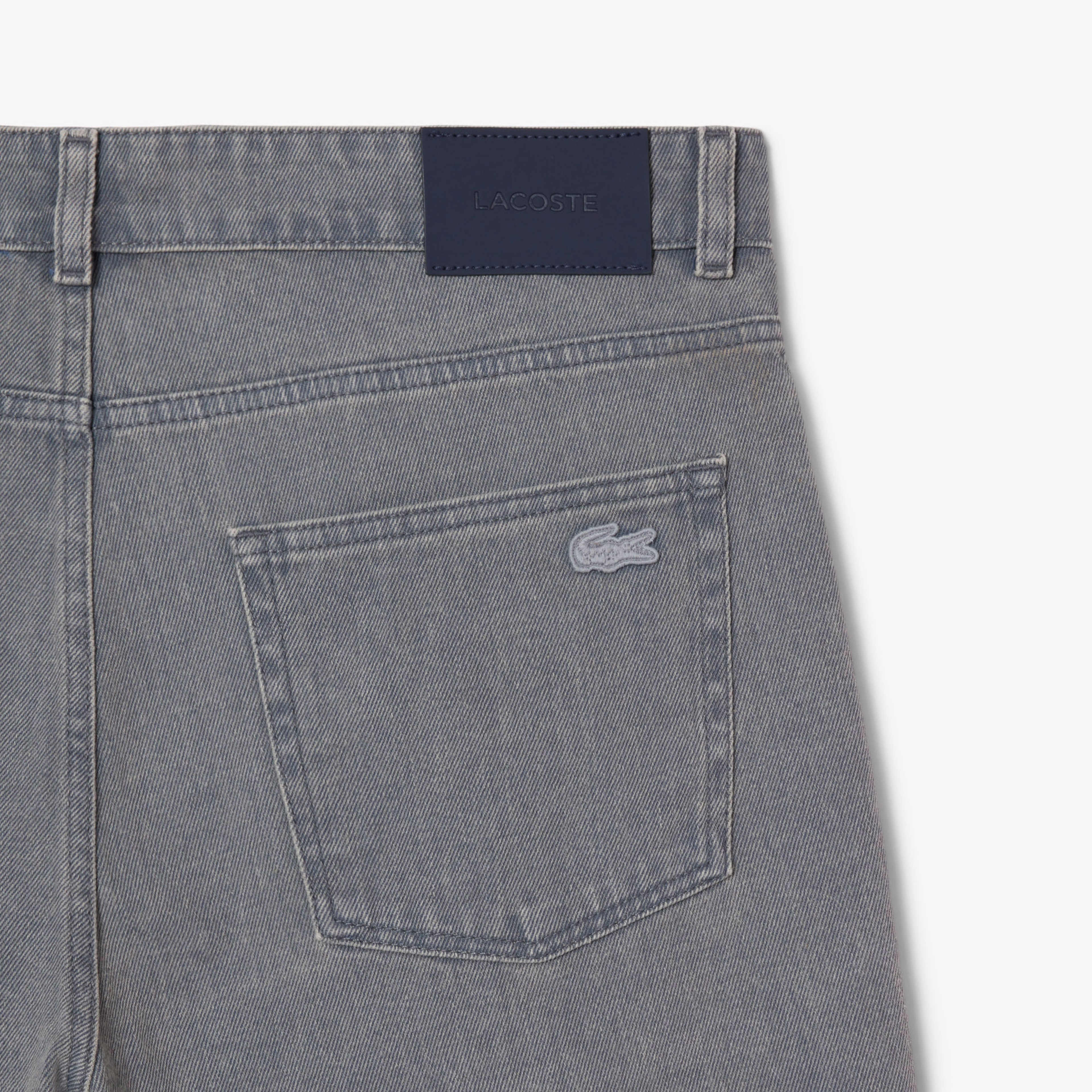 Erkek Straight Fit Denim Gri Bermuda Şort