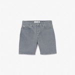 Erkek Straight Fit Denim Gri Bermuda Şort