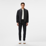 Erkek Regular Fit Dik Yaka Kapitone Siyah Mont