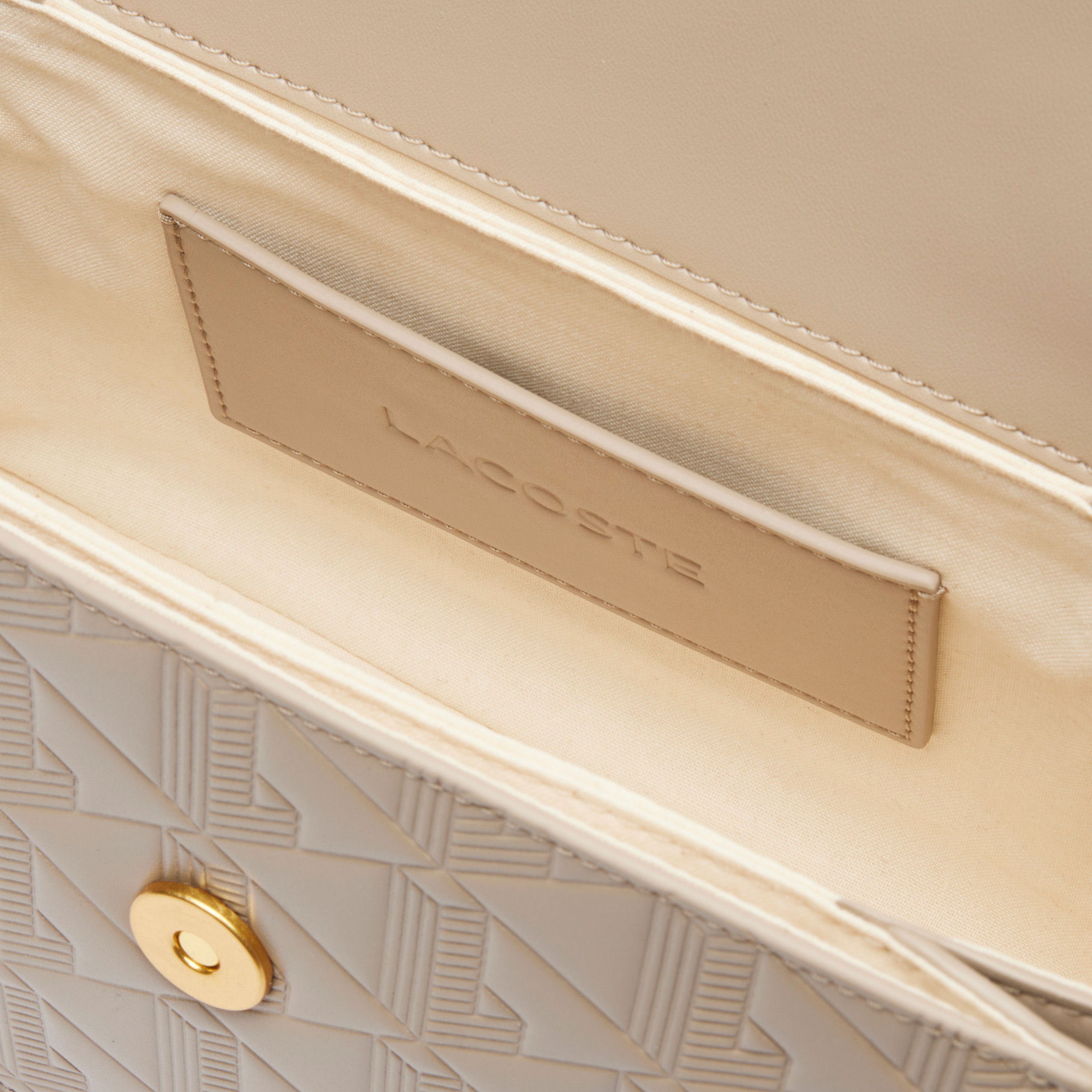 Maheki Kadın Monogram Deri Bej Omuz Çantası