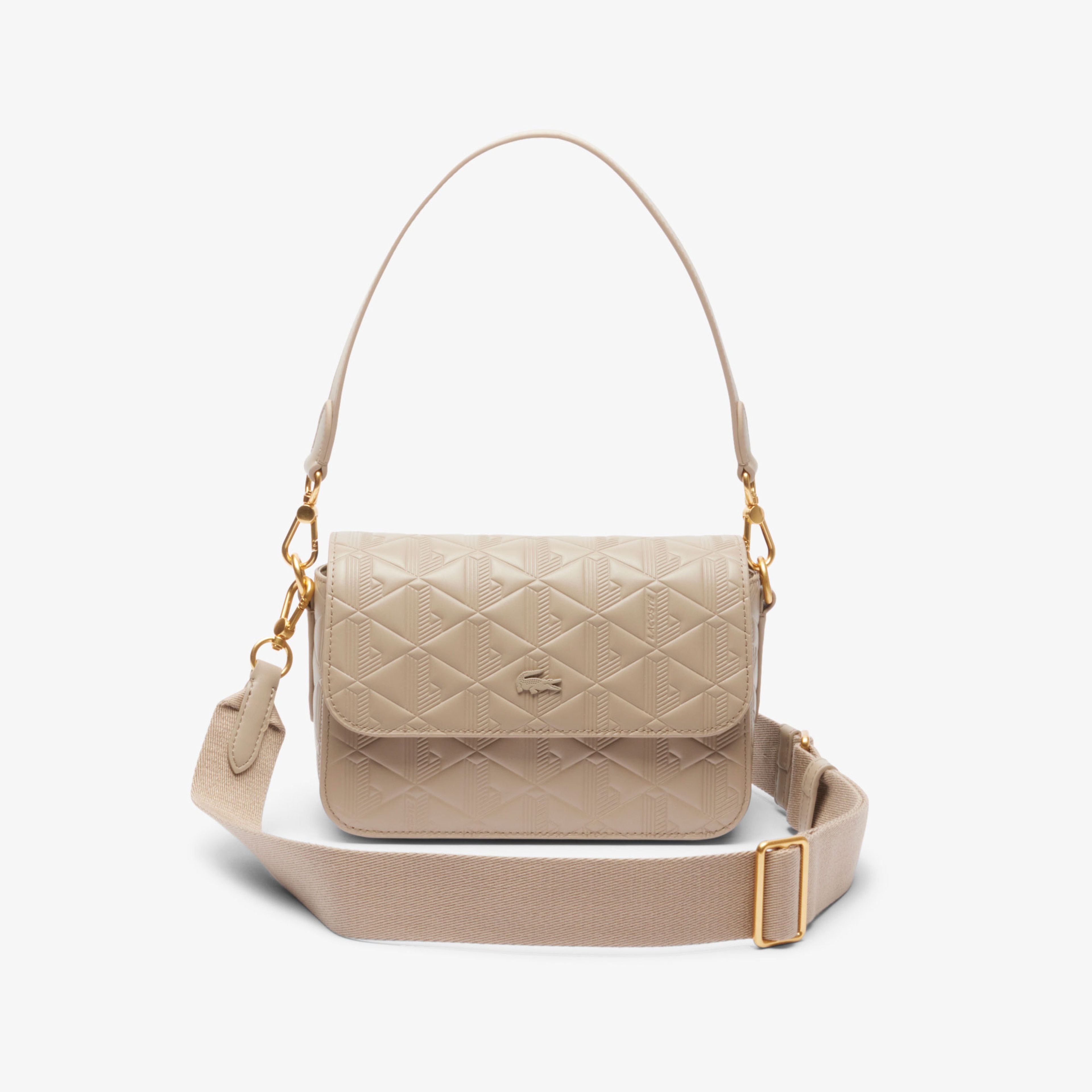 Maheki Kadın Monogram Deri Bej Omuz Çantası