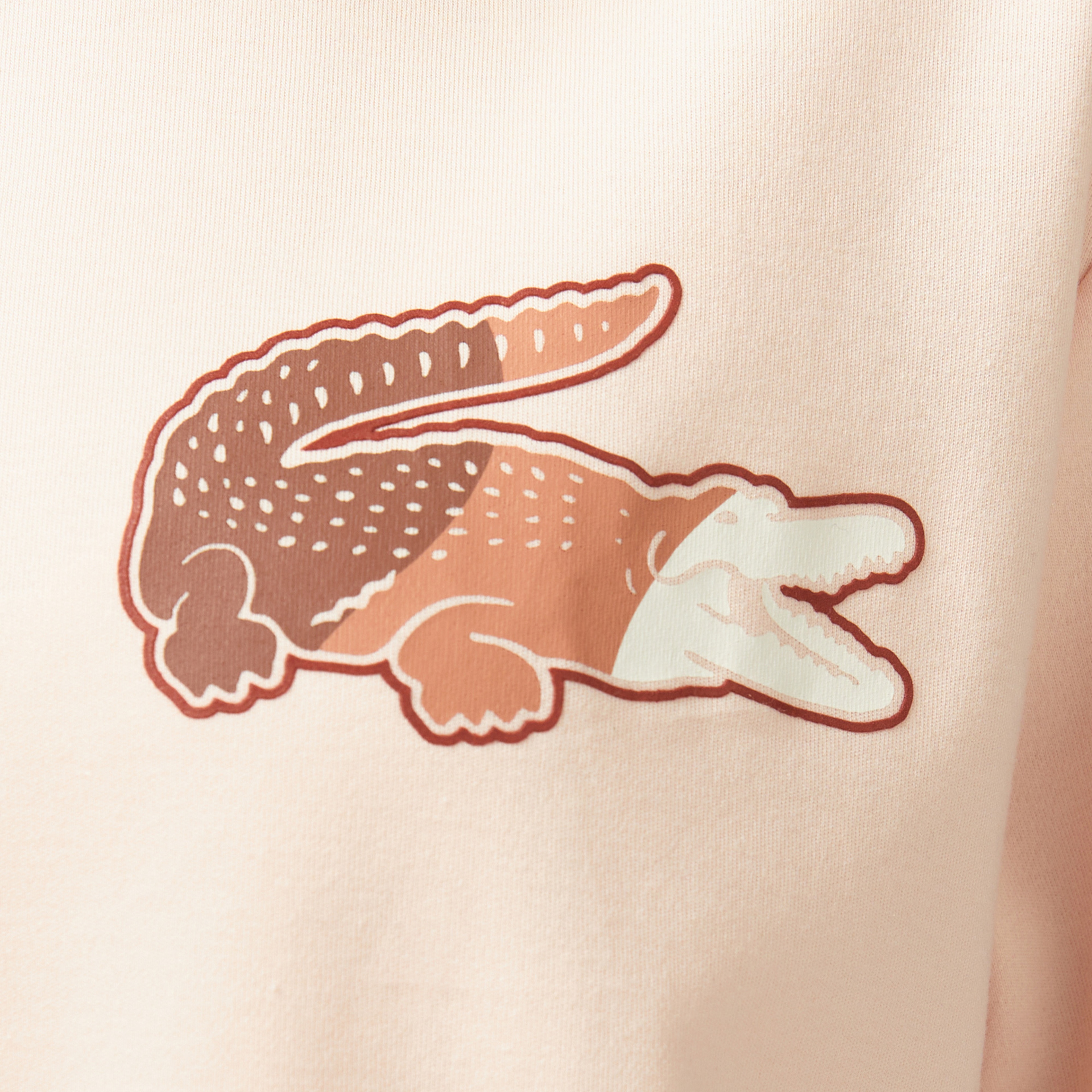 Kadın Bisiklet Yaka Baskılı Açık Pembe T-Shirt