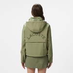 Kadın Relaxed Fit Kapüşonlu Yeşil Yağmurluk