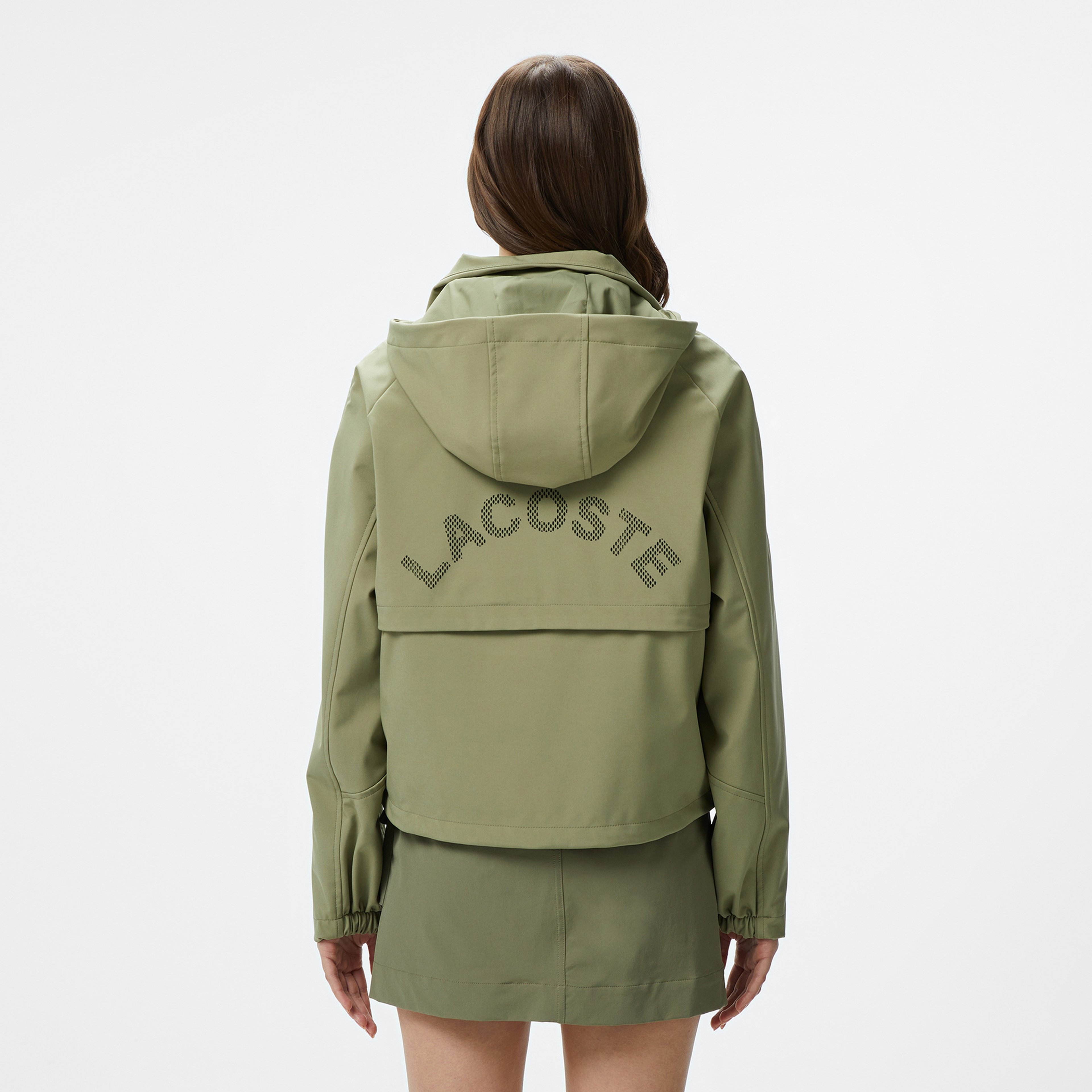 Kadın Relaxed Fit Kapüşonlu Yeşil Yağmurluk