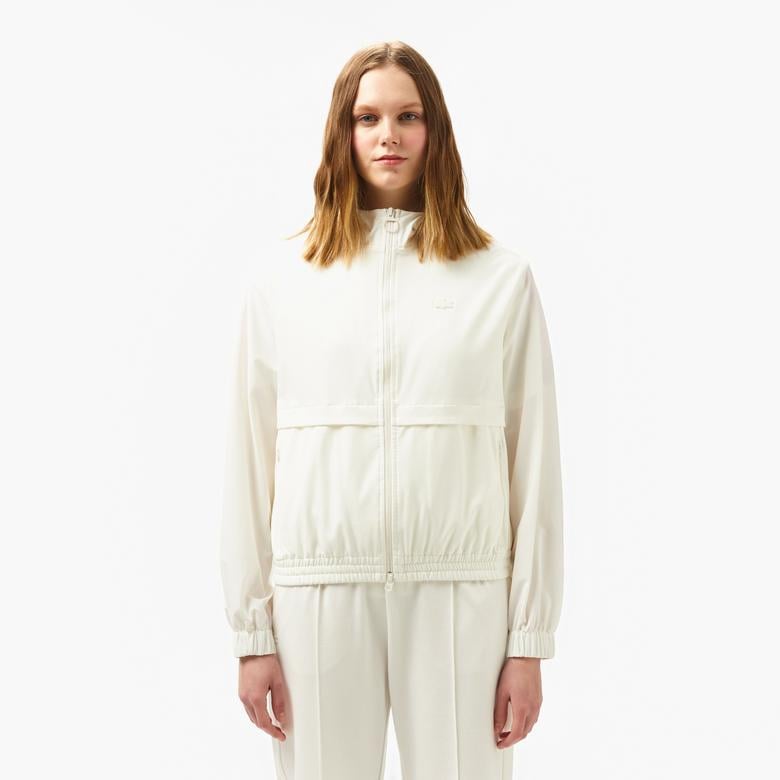 Kadın Kapüşonlu Beyaz Ceket