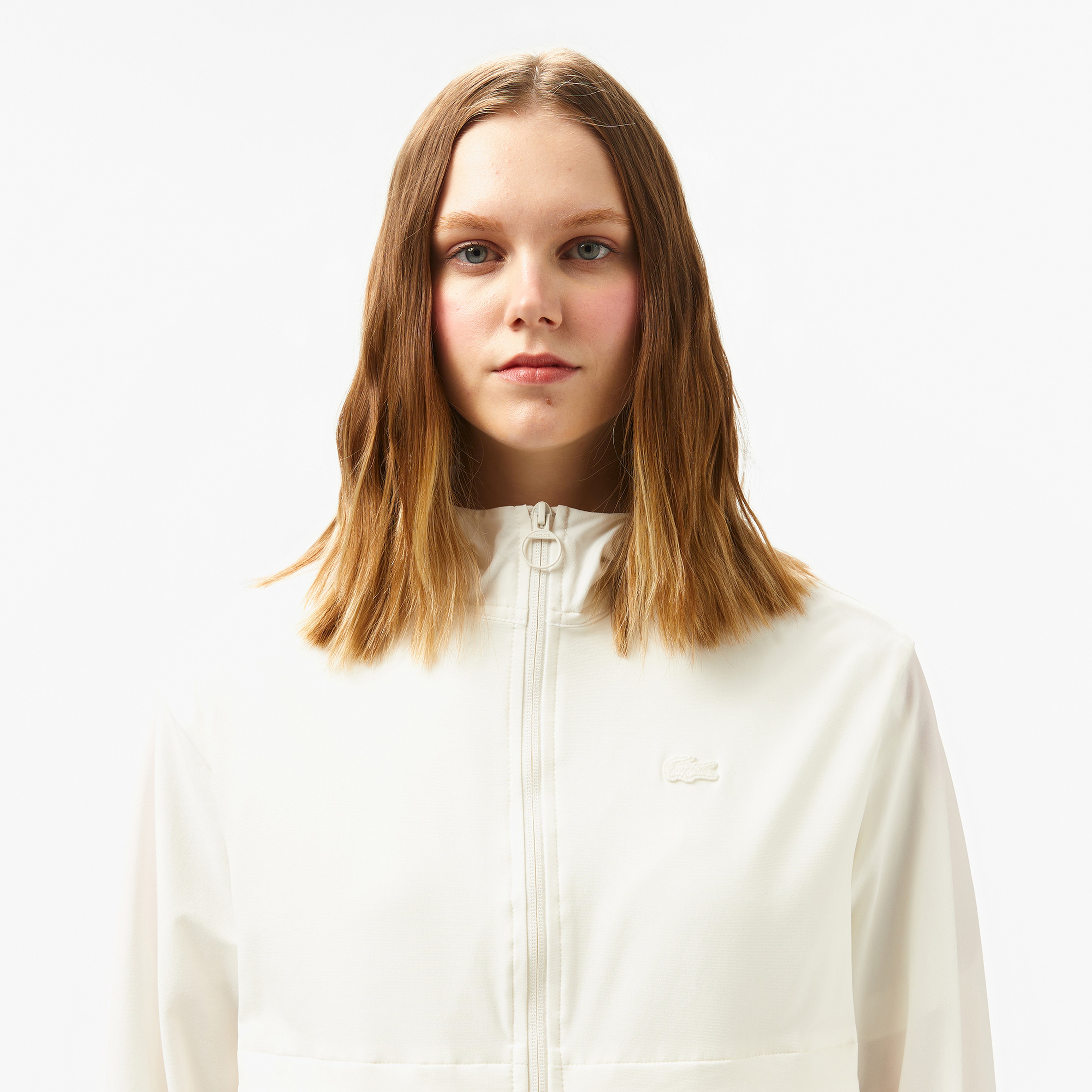 Kadın Kapüşonlu Beyaz Ceket