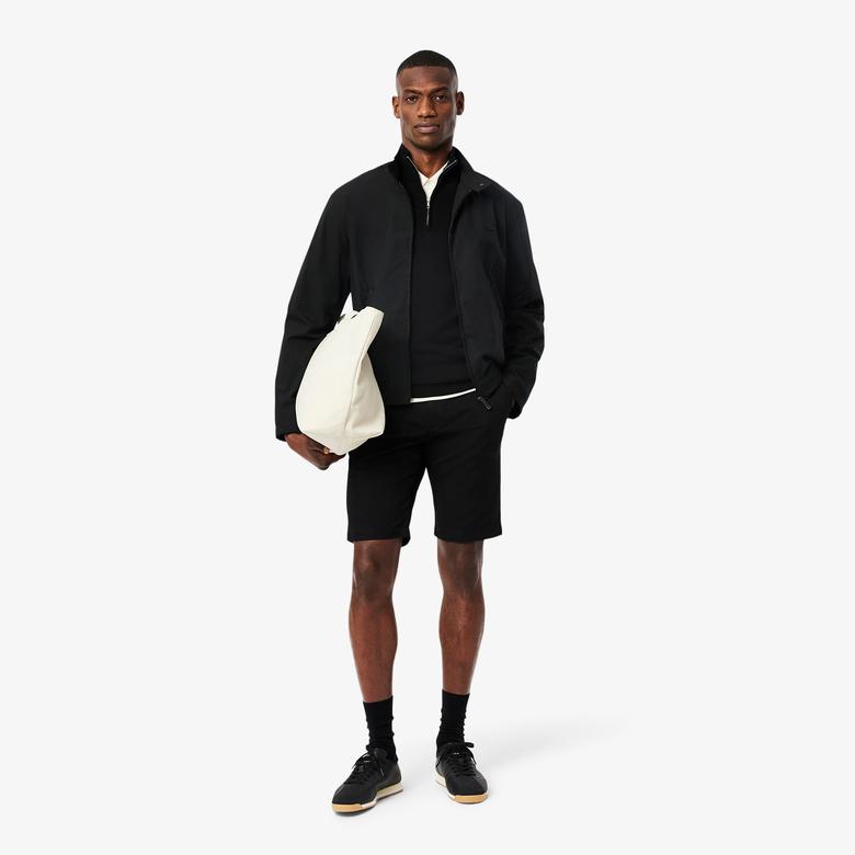 Erkek Slim Fit Siyah Bermuda Şort