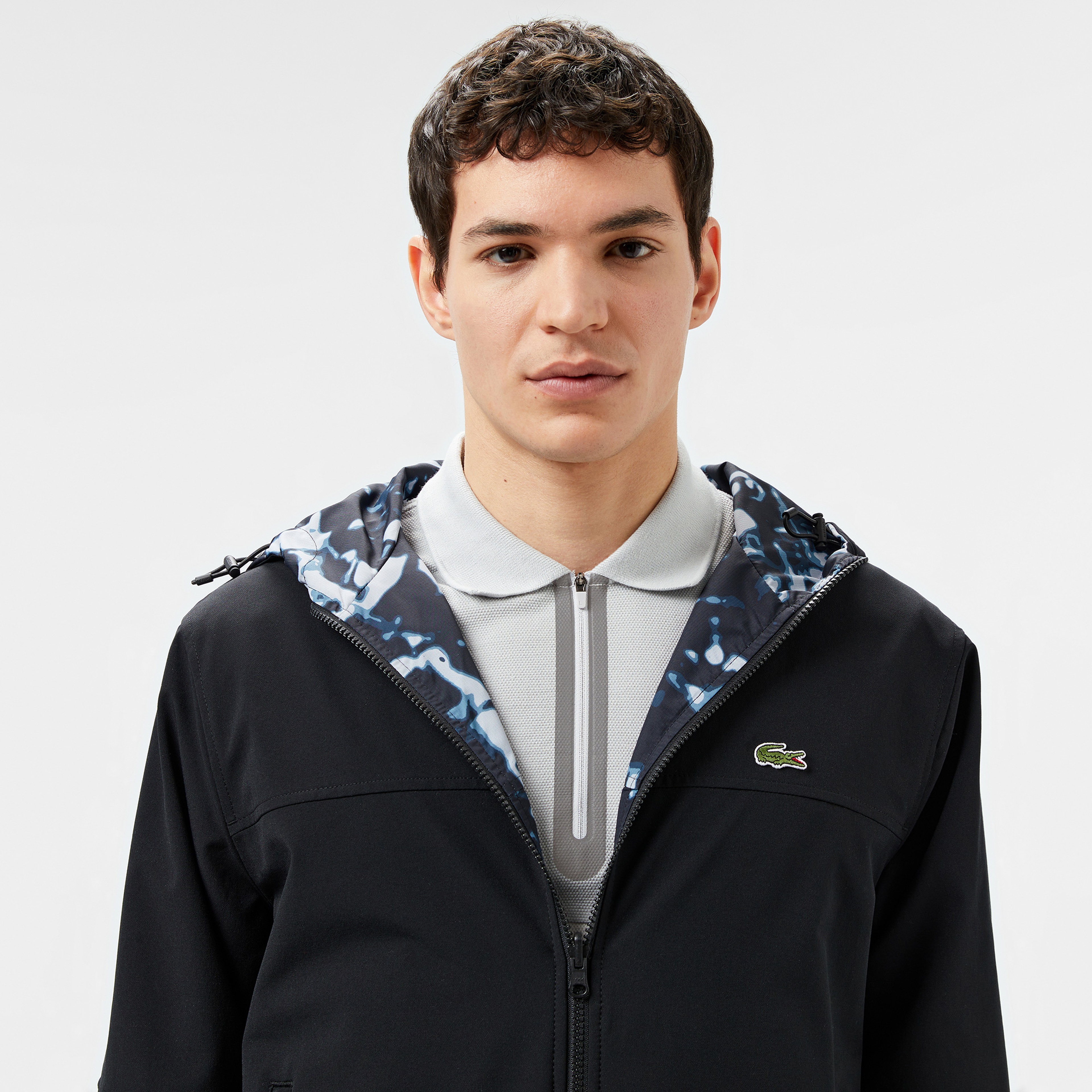 Erkek Kapüşonlu Çift Taraflı Siyah Ceket