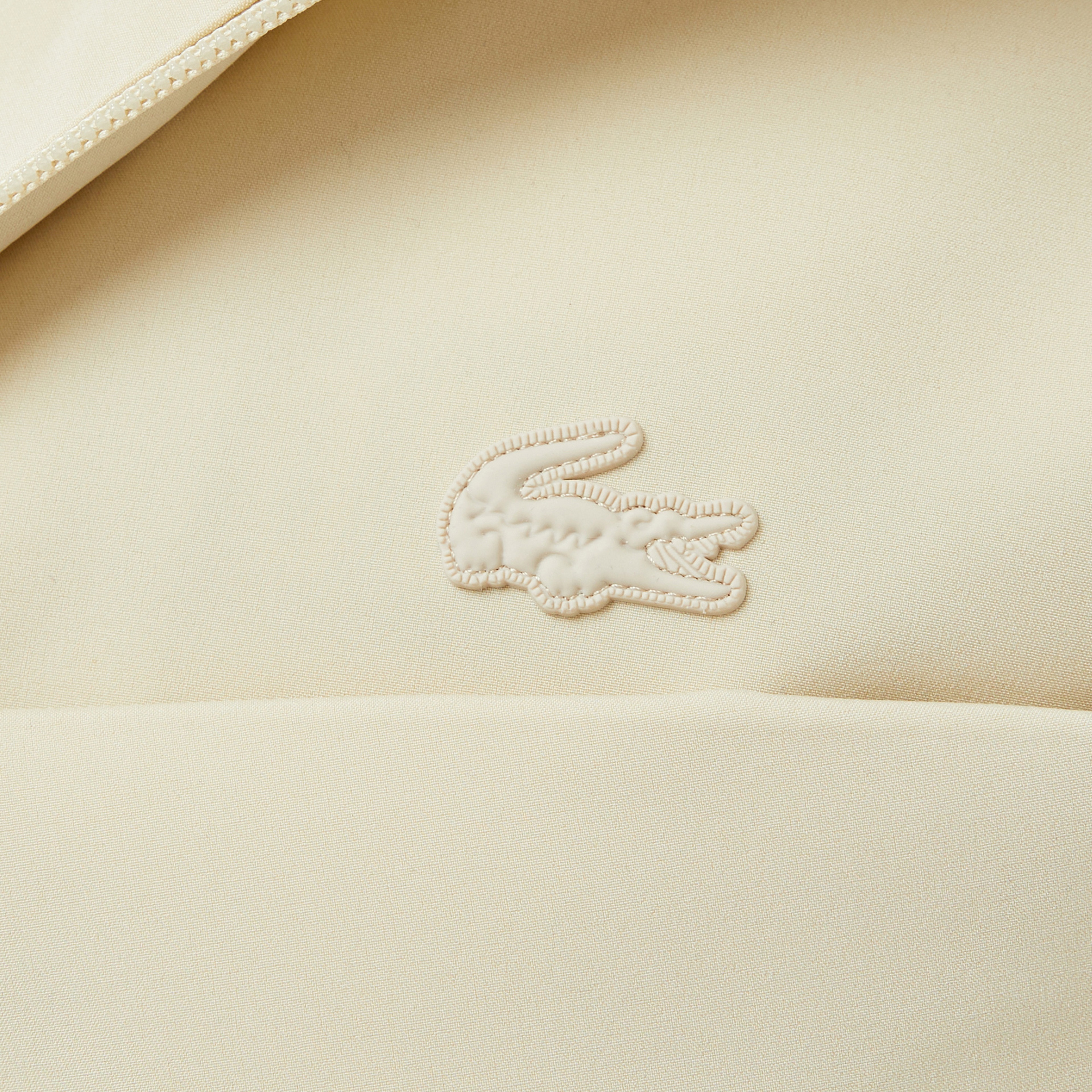 Erkek Regular Fit Kapüşonlu Baskılı Krem Mont