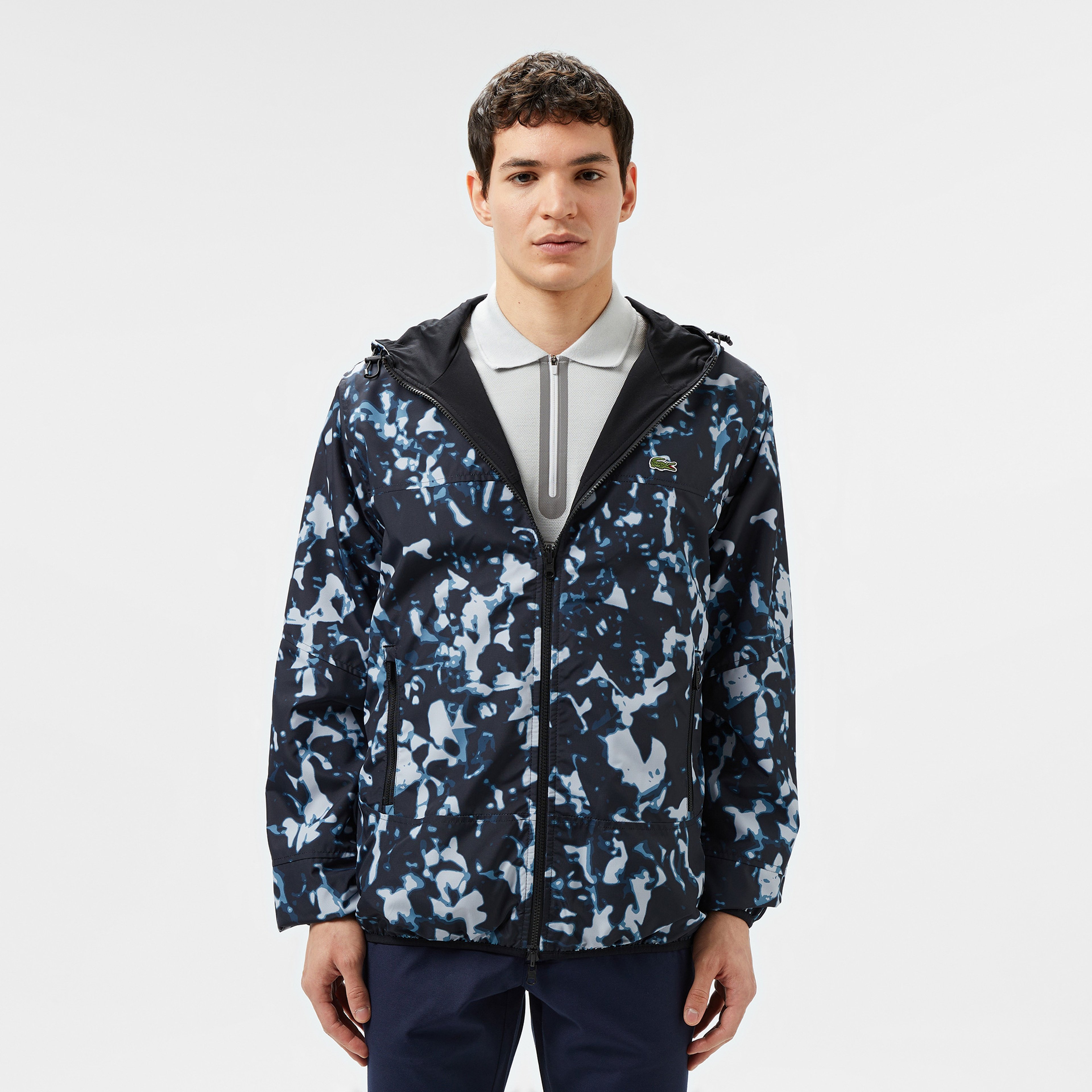 Erkek Kapüşonlu Çift Taraflı Siyah Ceket