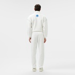 Erkek Tapered Fit Baskılı Beyaz Eşofman Altı