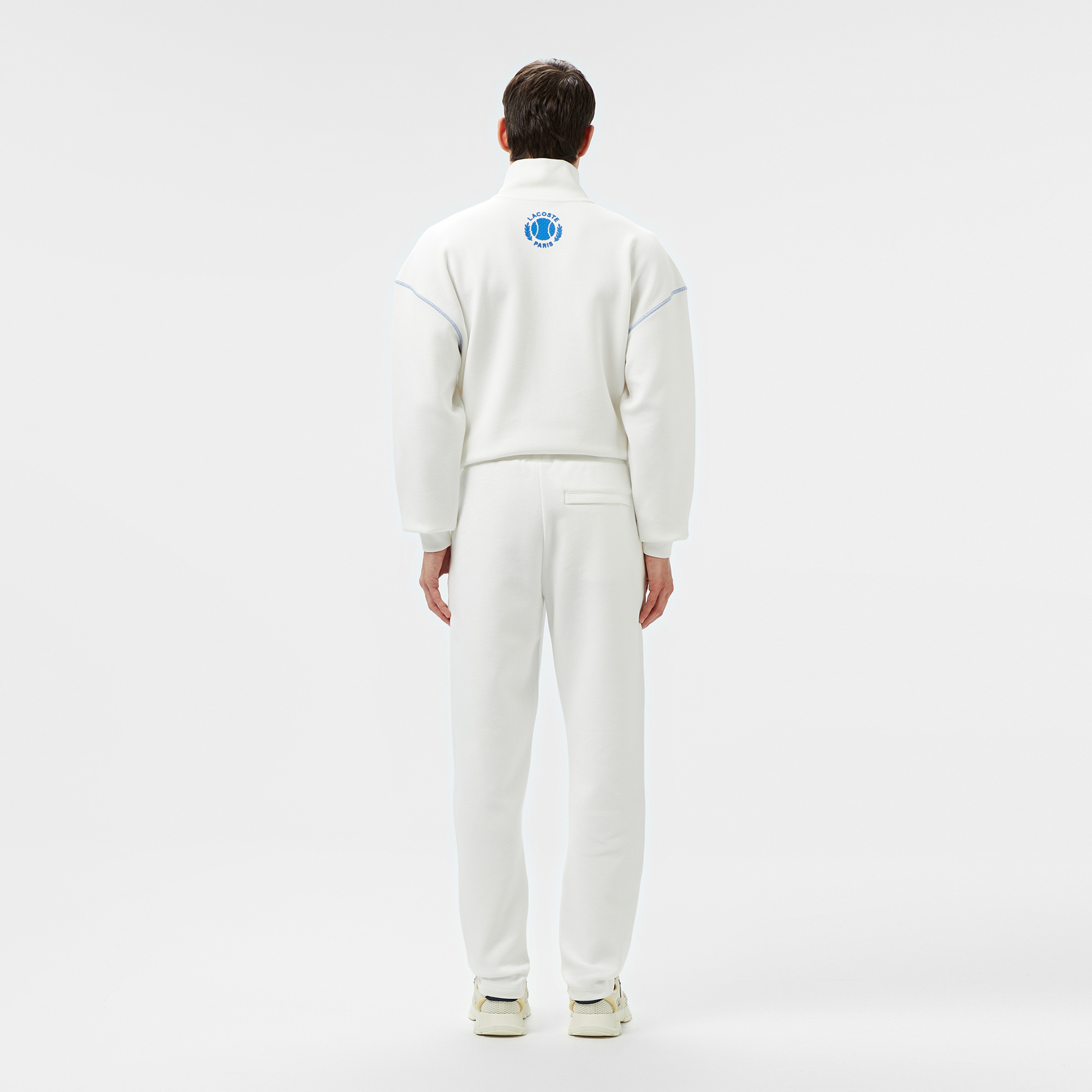 Erkek Tapered Fit Baskılı Beyaz Eşofman Altı