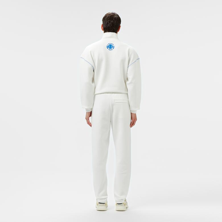 Erkek Tapered Fit Baskılı Beyaz Eşofman Altı