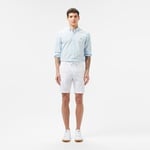 Erkek Regular Fit Keten Beyaz Bermuda Şort