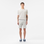 Erkek Regular Fit Keten Gri Bermuda Şort