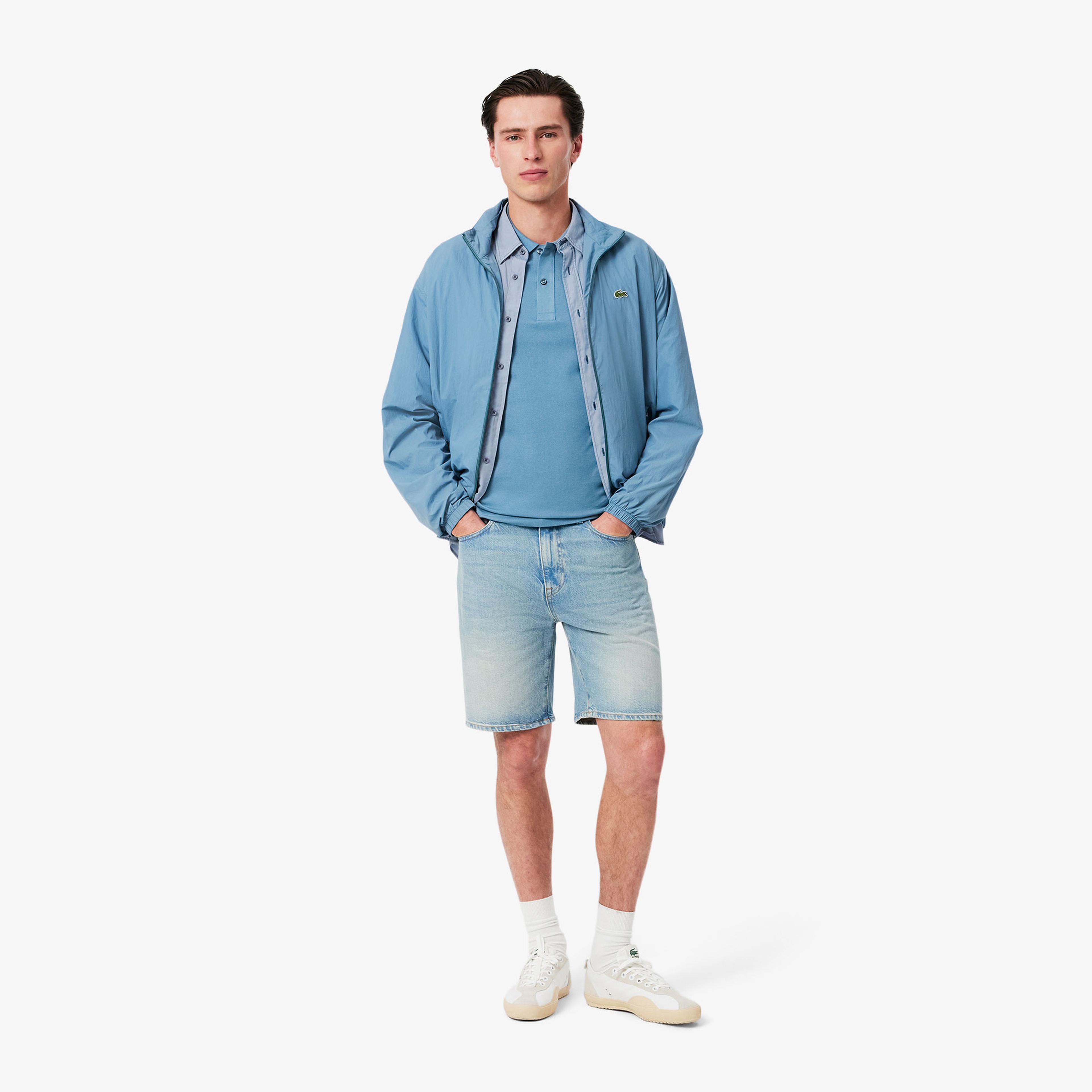 L.12.12 Erkek Slim Fit Mavi Polo