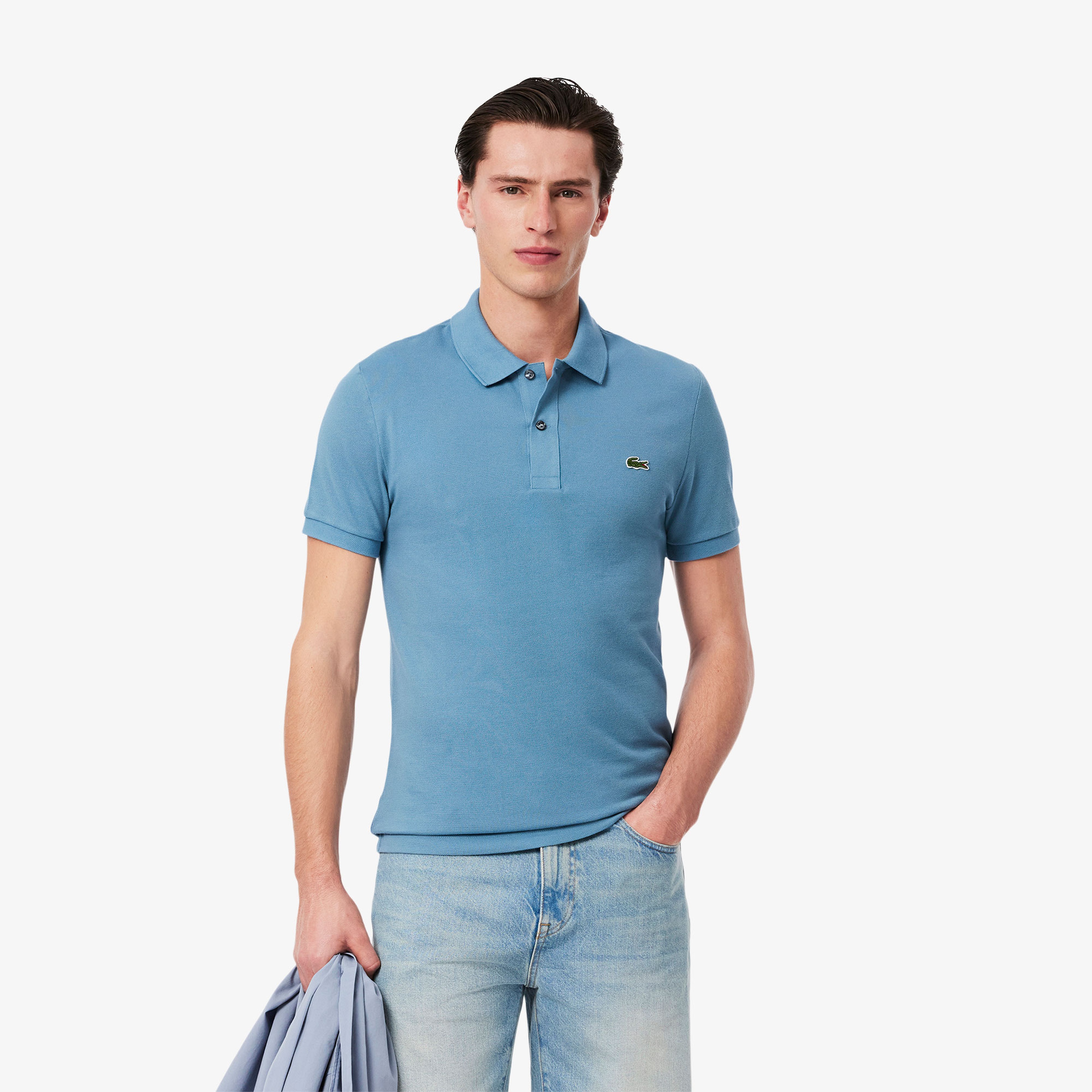 L.12.12 Erkek Slim Fit Mavi Polo