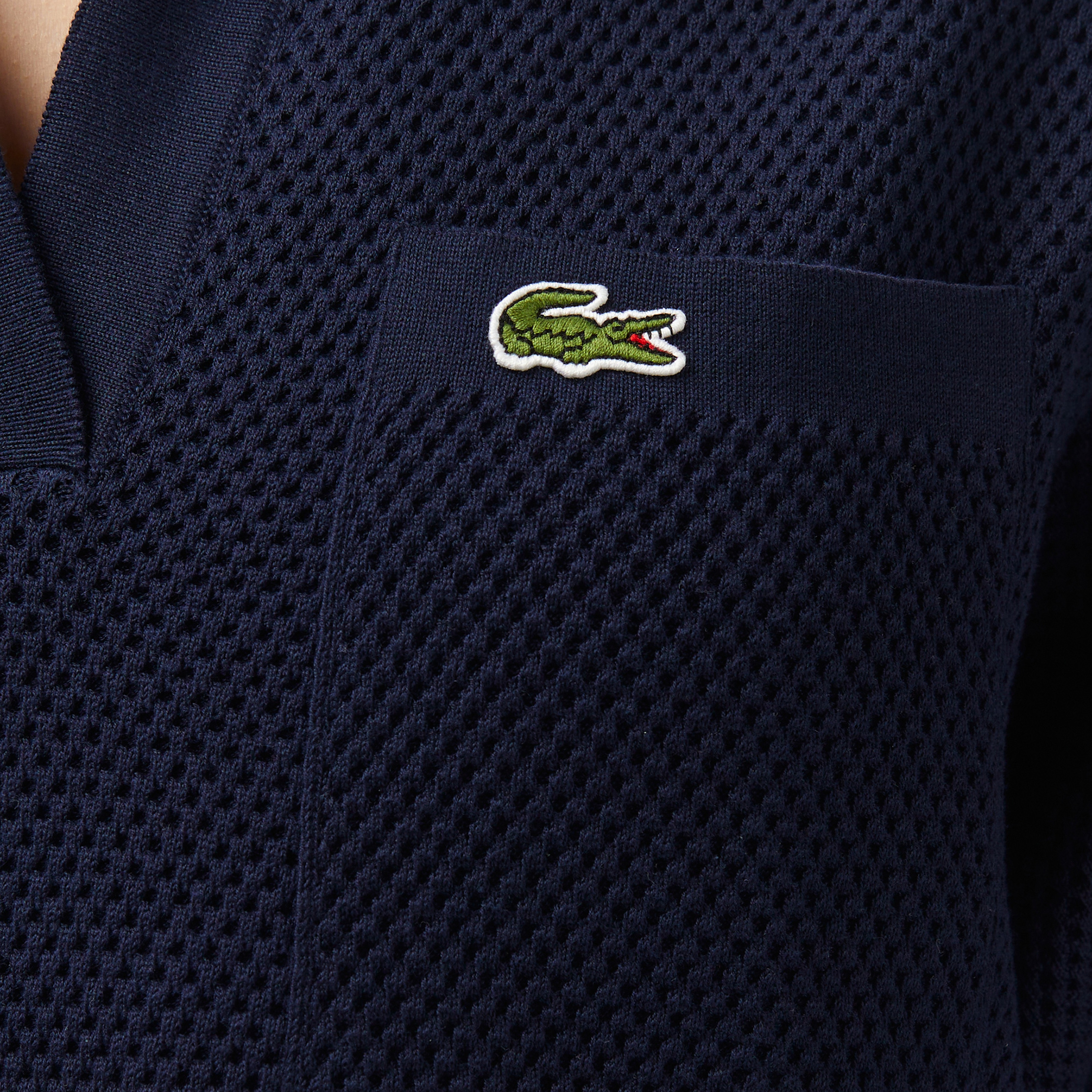 Kadın Relaxed Fit Kısa Kollu V Yaka Lacivert Elbise