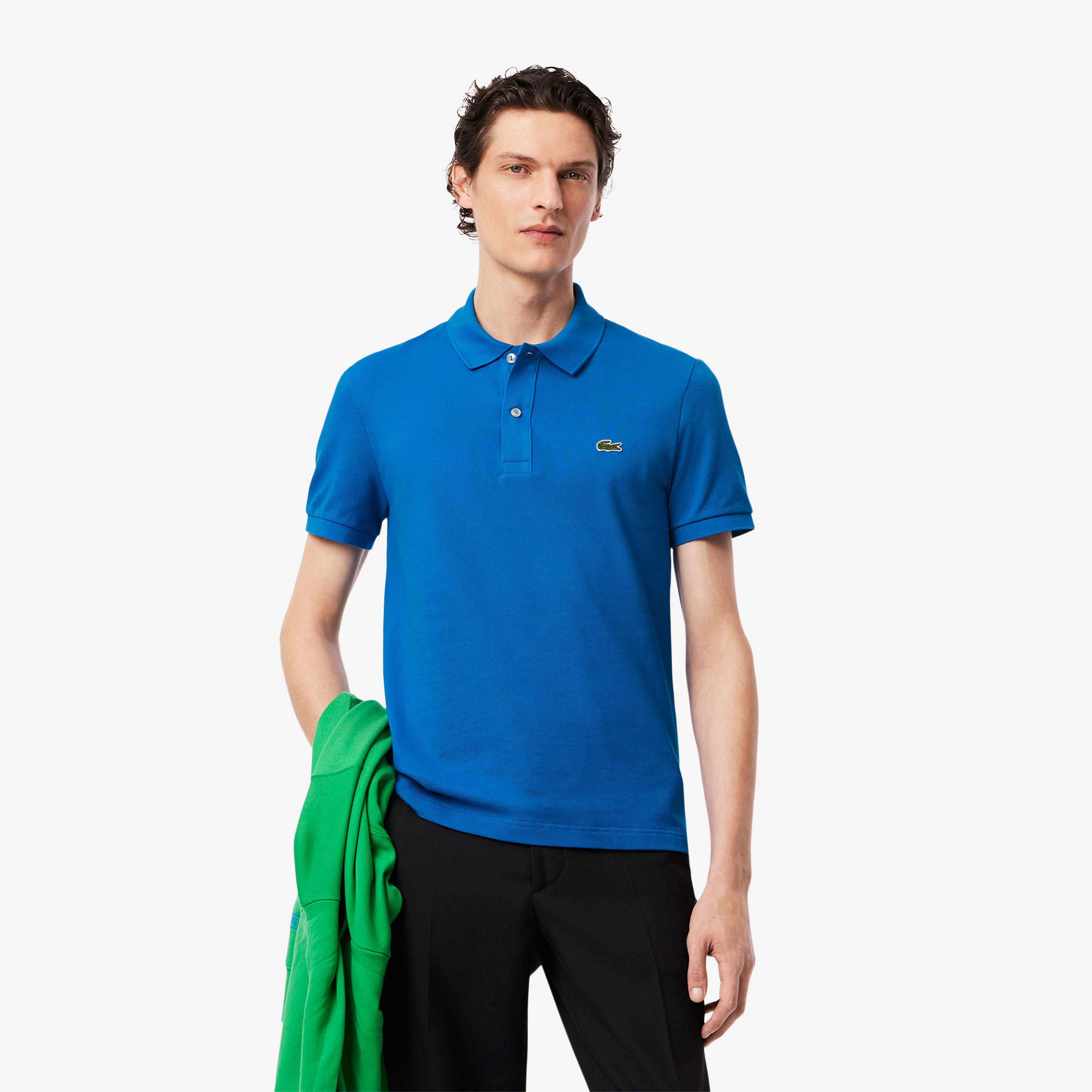 L.12.12 Erkek Slim Fit Polo Yaka Mavi Polo