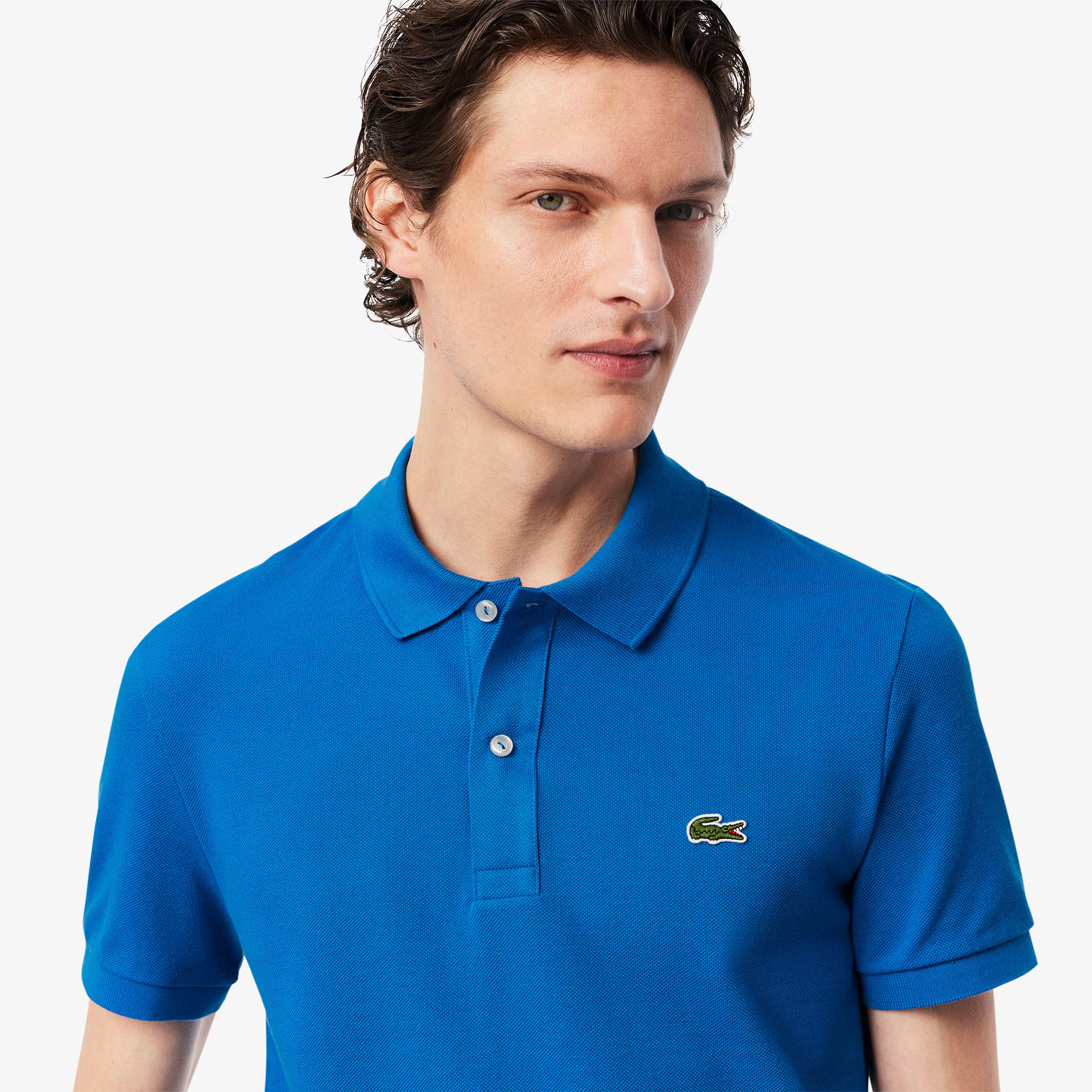 L.12.12 Erkek Slim Fit Polo Yaka Mavi Polo