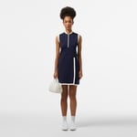 Kadın Regular Fit Kolsuz Yarım Fermuarlı Renk Bloklu Lacivert Elbise