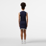 Kadın Regular Fit Kolsuz Yarım Fermuarlı Renk Bloklu Lacivert Elbise