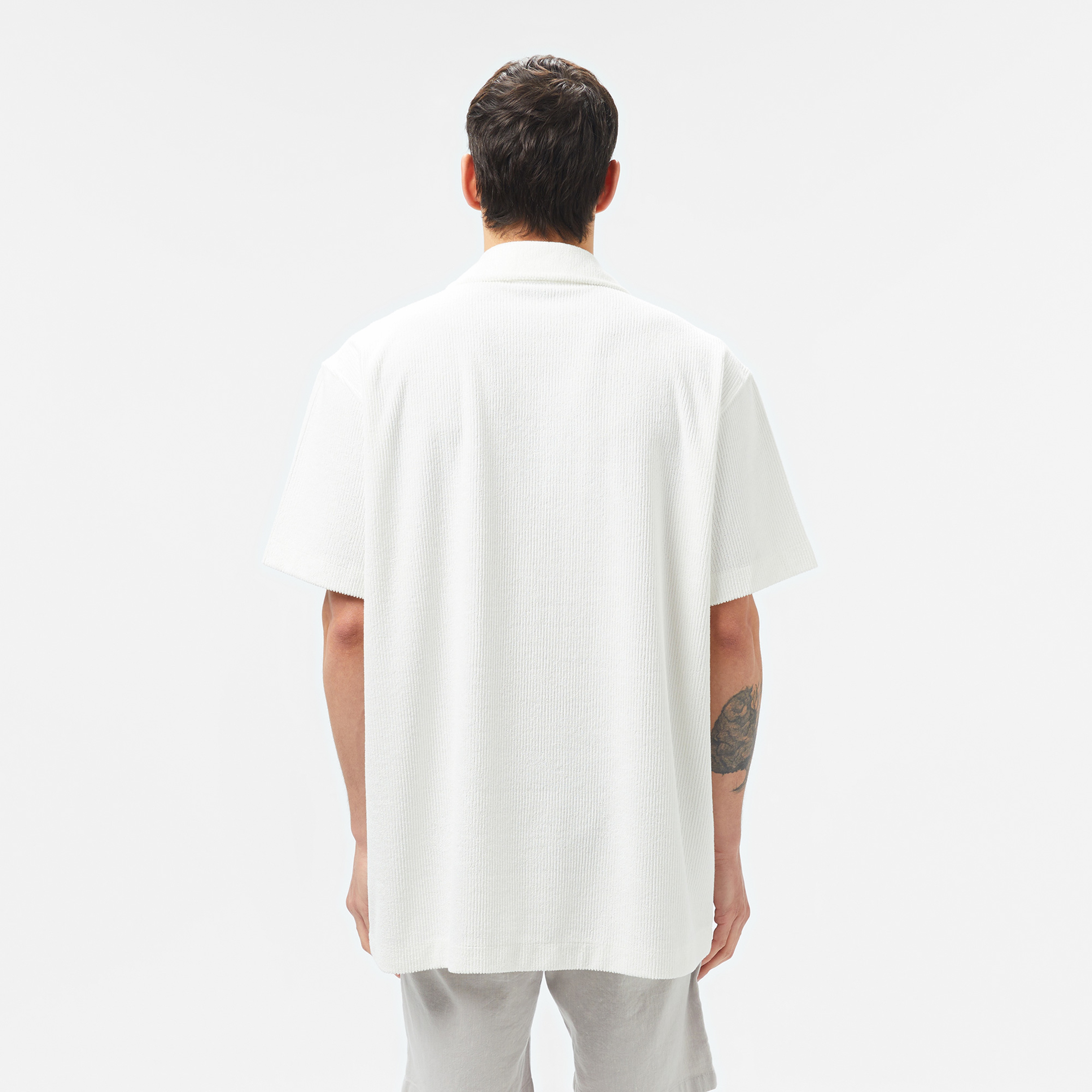 Erkek Relaxed Fit Kısa Kollu Beyaz Gömlek