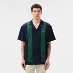 Erkek Kısa Kollu Polo Yaka Renk Bloklu Lacivert Triko