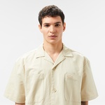 Erkek Relaxed Fit Kısa Kollu Bej Gömlek