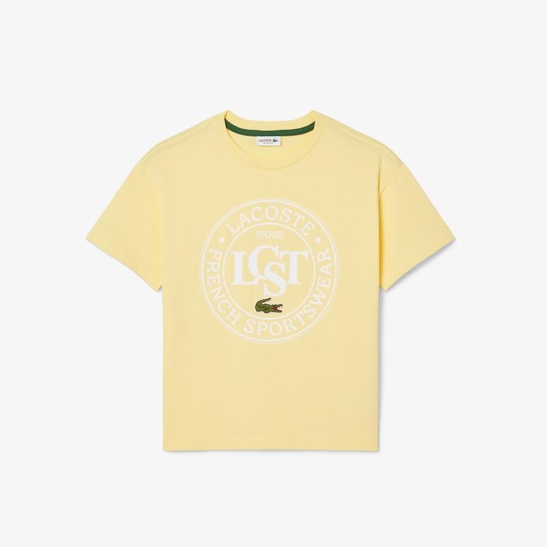 Çocuk Bisiklet Yaka Baskılı Sarı T-Shirt