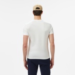 Erkek Bisiklet Yaka Baskılı Beyaz T-Shirt