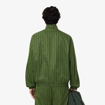 Erkek Dik Yaka Monogram Yeşil Ceket