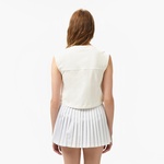 Kadın Regular Fit Kolsuz Fermuarlı Beyaz Gömlek