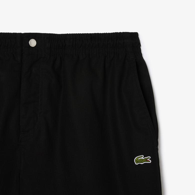 Erkek Relaxed Fit Fermuarlı Siyah Şort