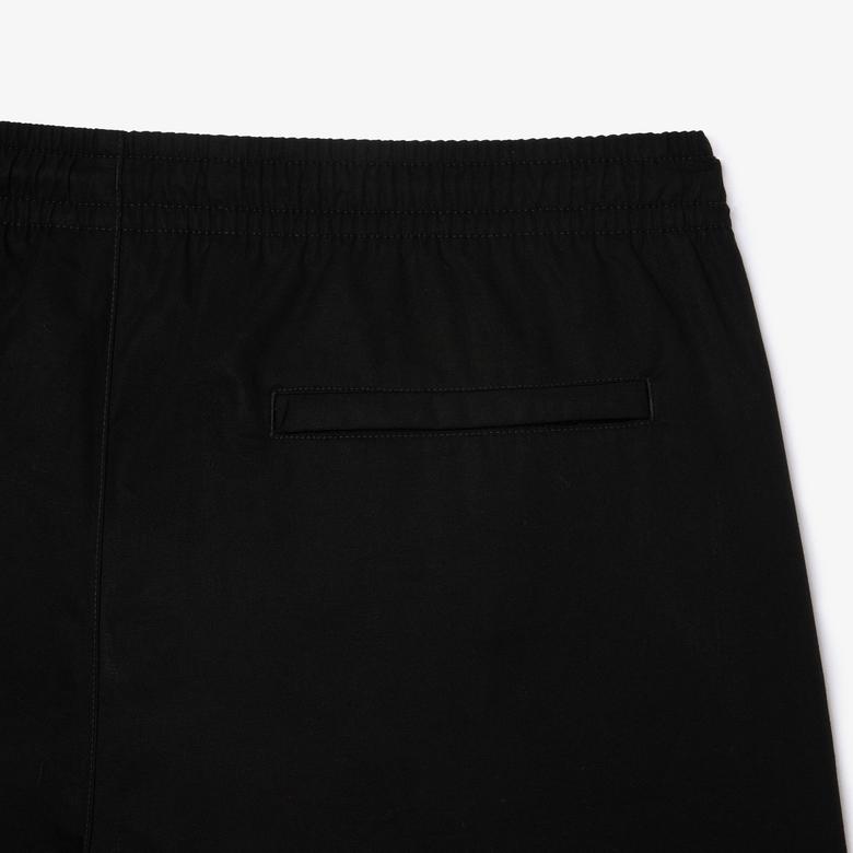 Erkek Relaxed Fit Fermuarlı Siyah Şort