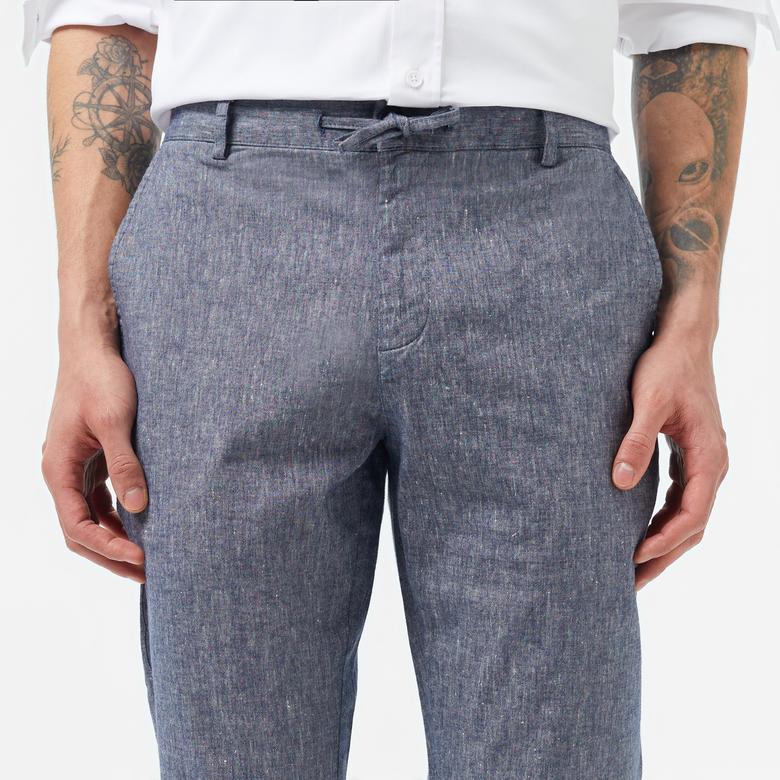 Erkek Slim Fit Lacivert Pantolon