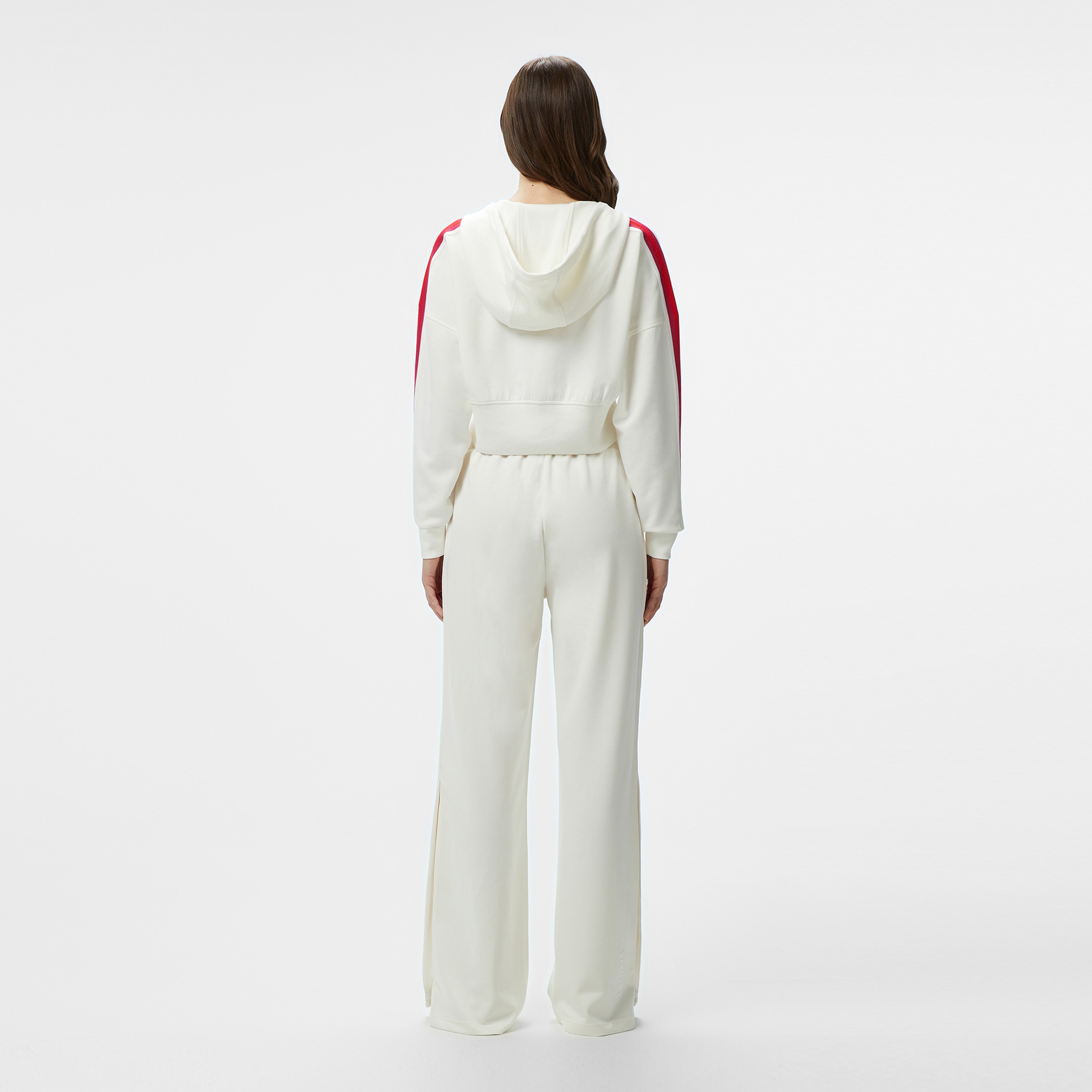 Kadın Relaxed Fit Renk Bloklu Beyaz Eşofman Altı