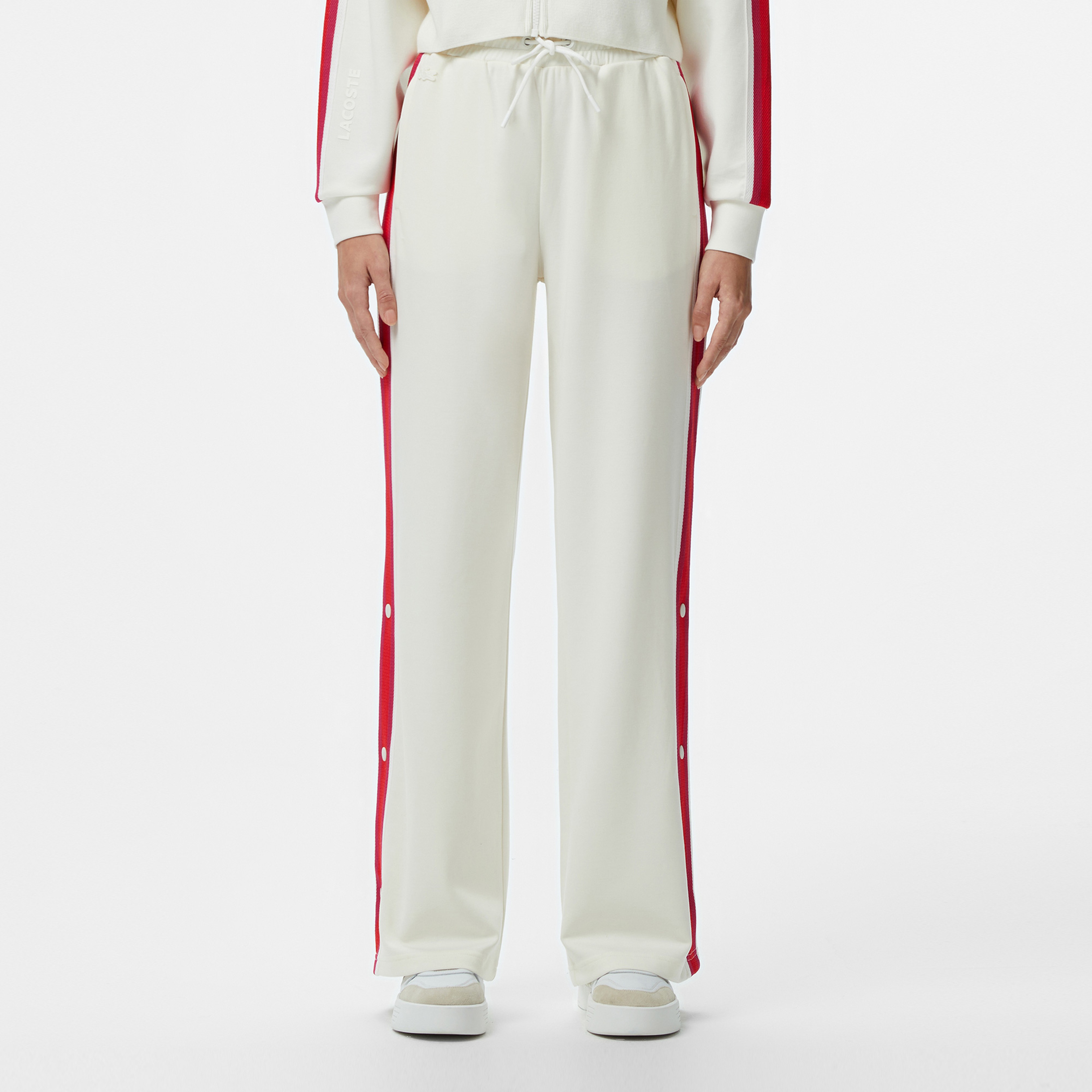 Kadın Relaxed Fit Renk Bloklu Beyaz Eşofman Altı