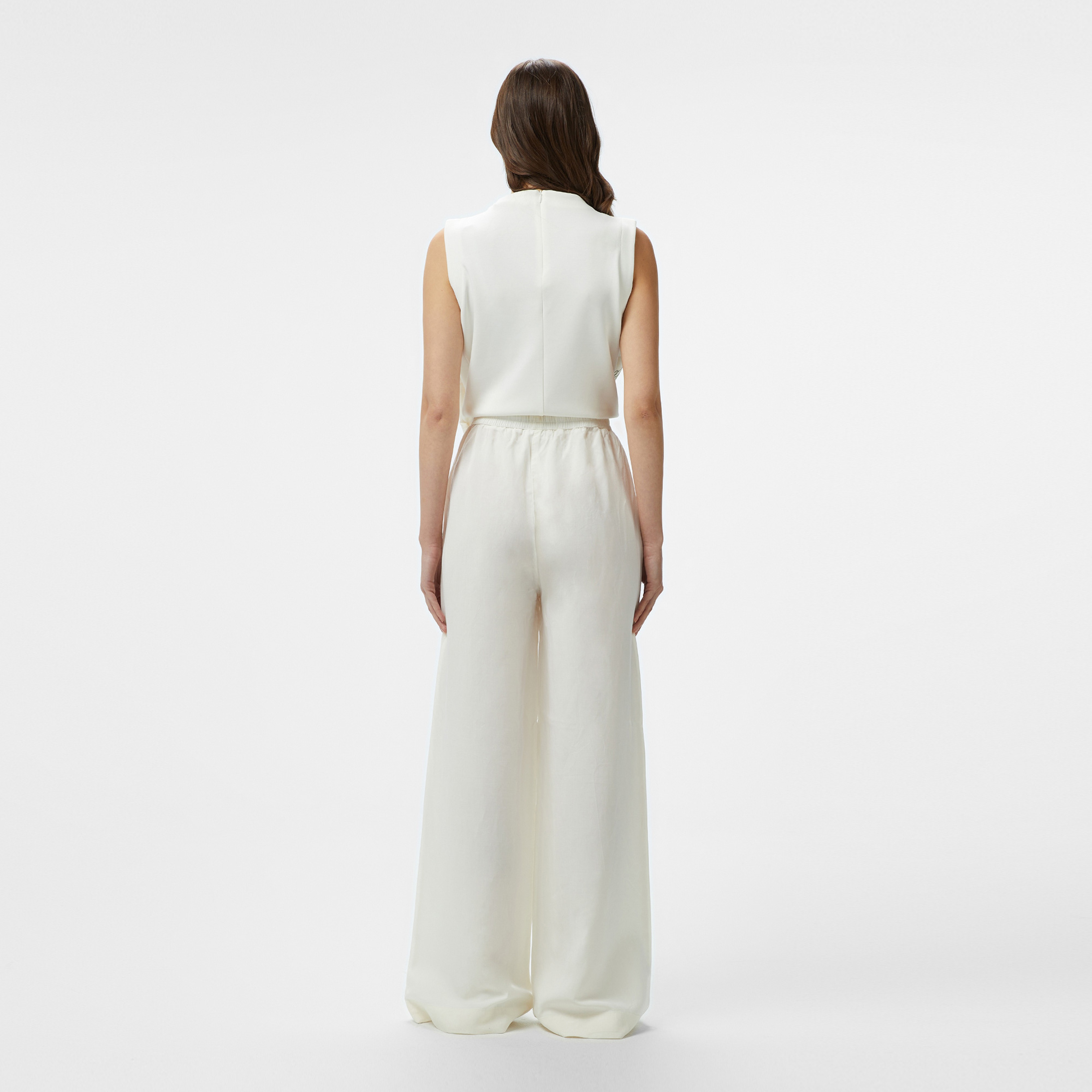 Kadın Relaxed Fit Beyaz Pantolon