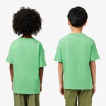 Çocuk Bisiklet Yaka Baskılı Yeşil T-shirt