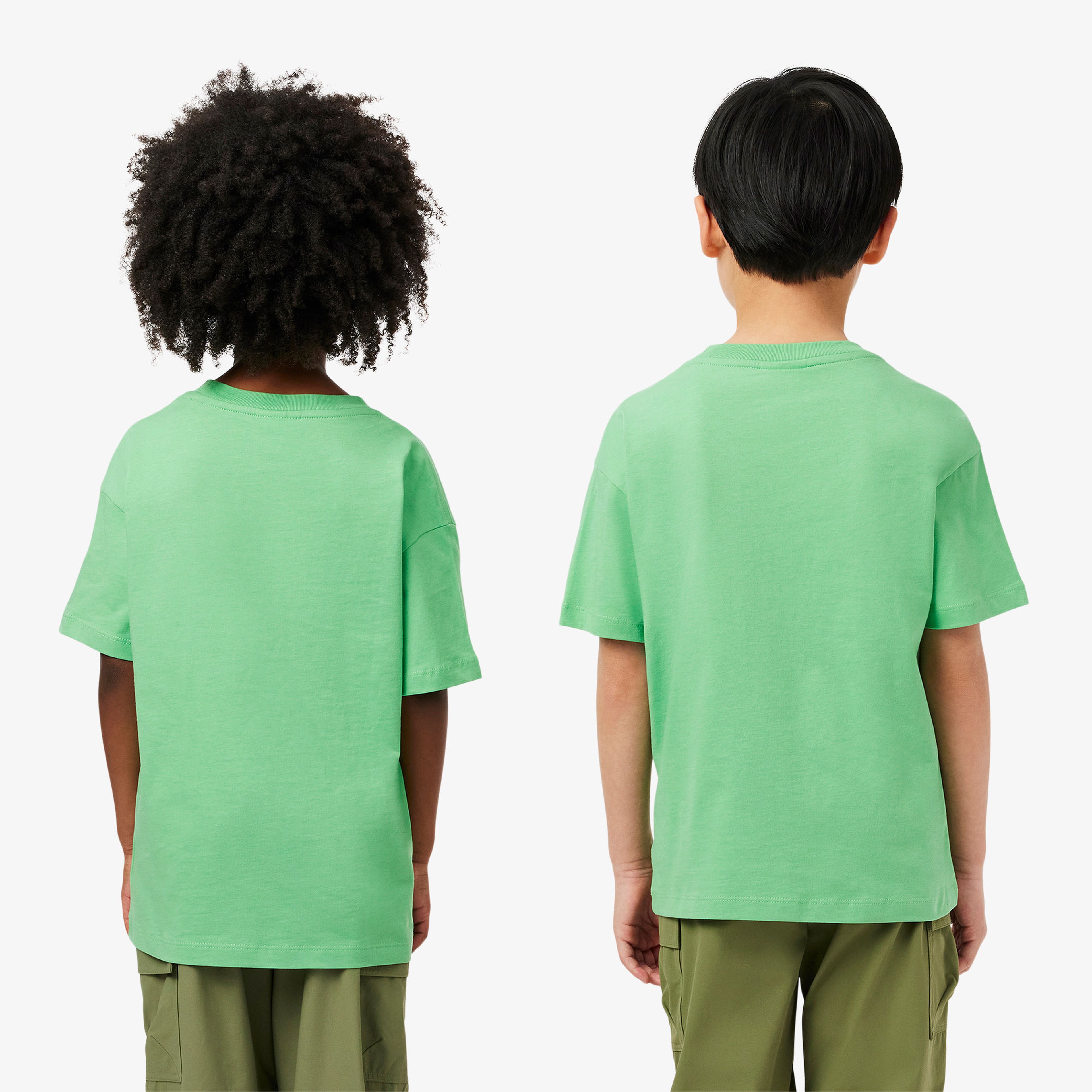 Çocuk Bisiklet Yaka Baskılı Yeşil T-shirt