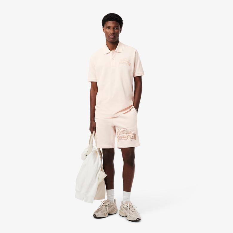 Erkek Regular Fit Baskılı Bej Şort