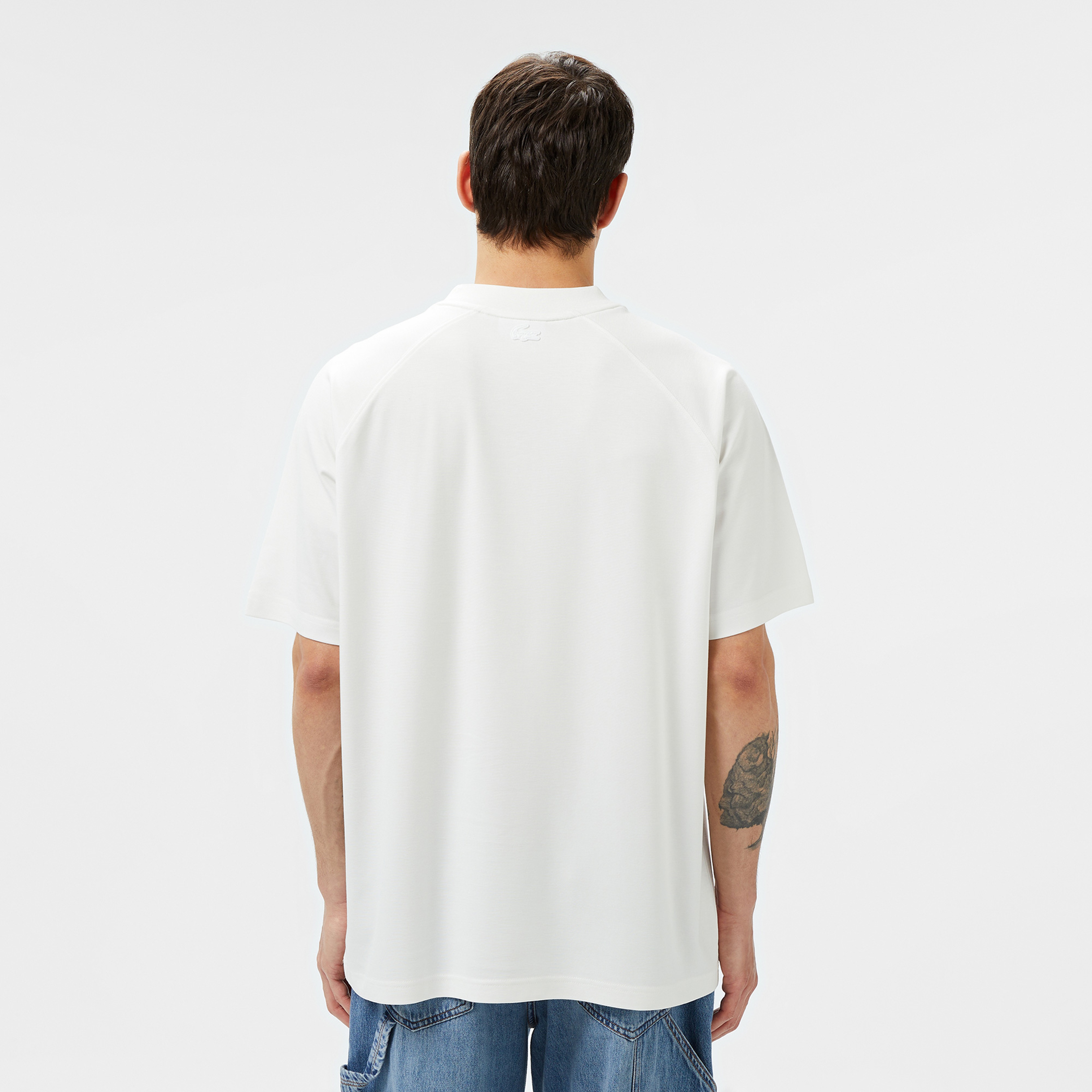 Erkek Oversize Fit Bisiklet Yaka Beyaz T-Shirt
